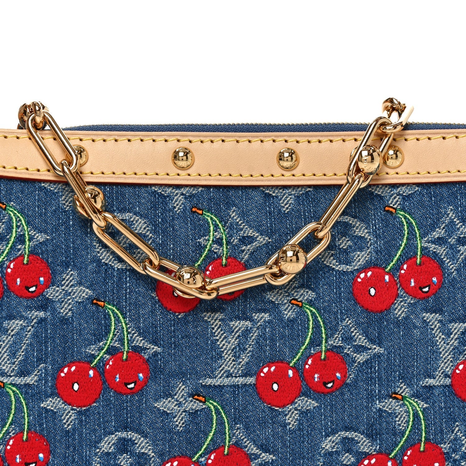 Louis Vuitton LV X TM Monogram Denim Cerises Pochette Accessories Blue