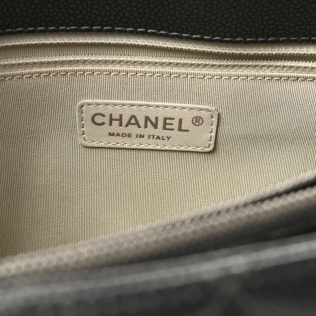 Chanel Caviar Quilted Grand Shopping Tote GST Dark Silver