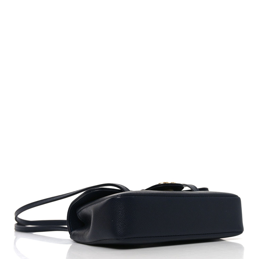 Chanel Shiny Caviar Mini Preppy Coco Shoulder Bag Dark Blue