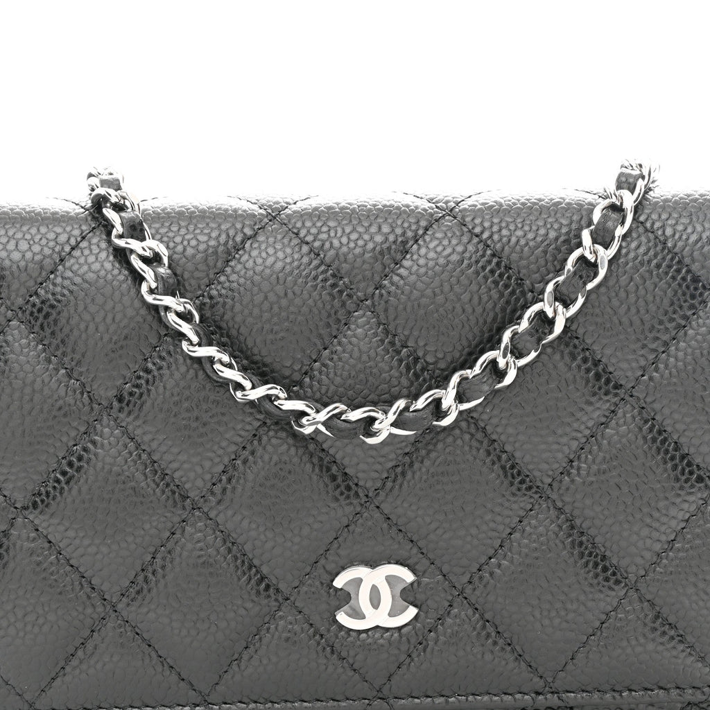 Chanel Caviar Quilted Wallet on Chain WOC Black
