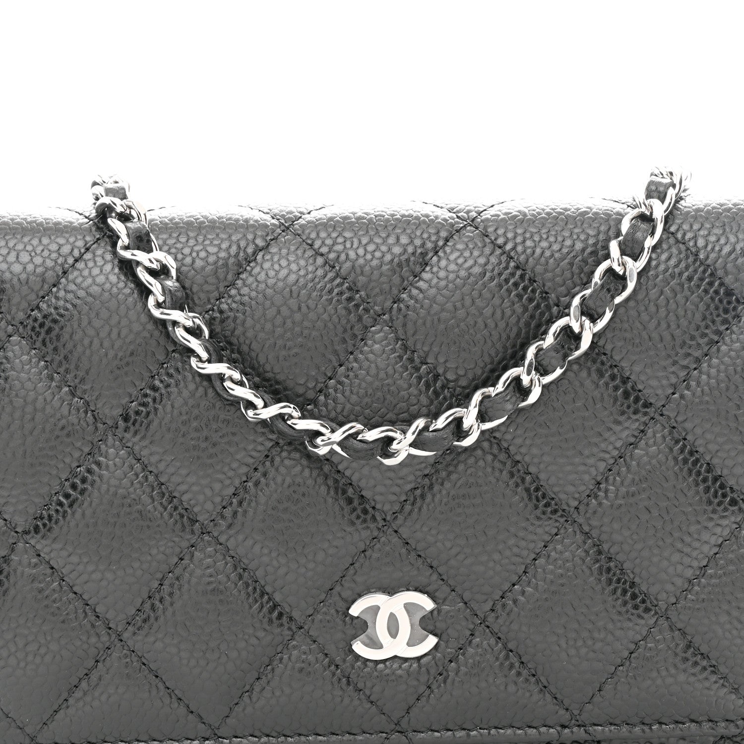 Chanel Caviar Quilted Wallet on Chain WOC Black
