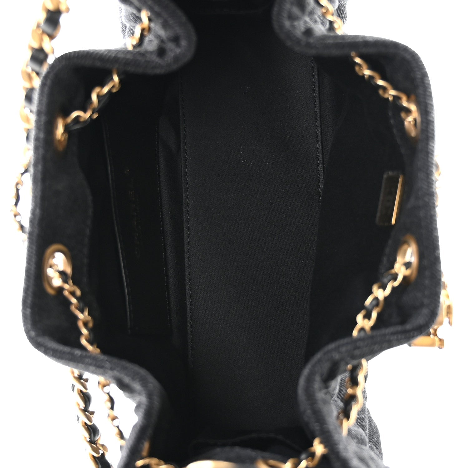 Chanel Washed Denim Quilted Mini Chanel 25 Handbag Black