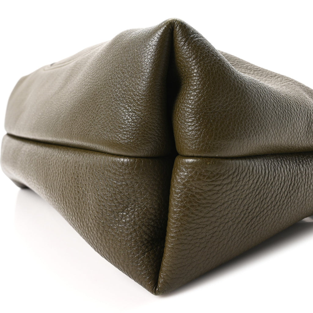 Gucci Grained Calfskin Softbit Maxi Shoulder Bag Forest Green