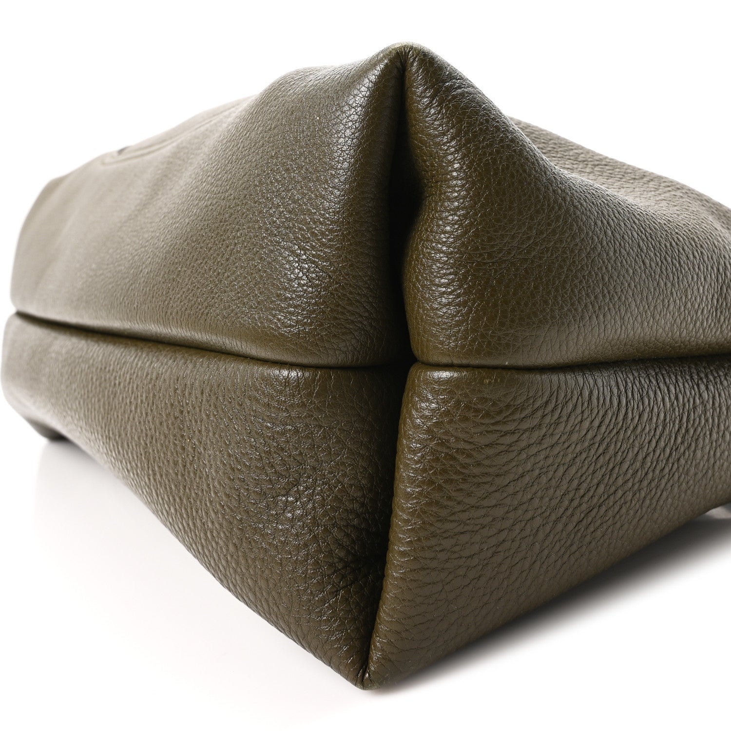 Gucci Grained Calfskin Softbit Maxi Shoulder Bag Forest Green