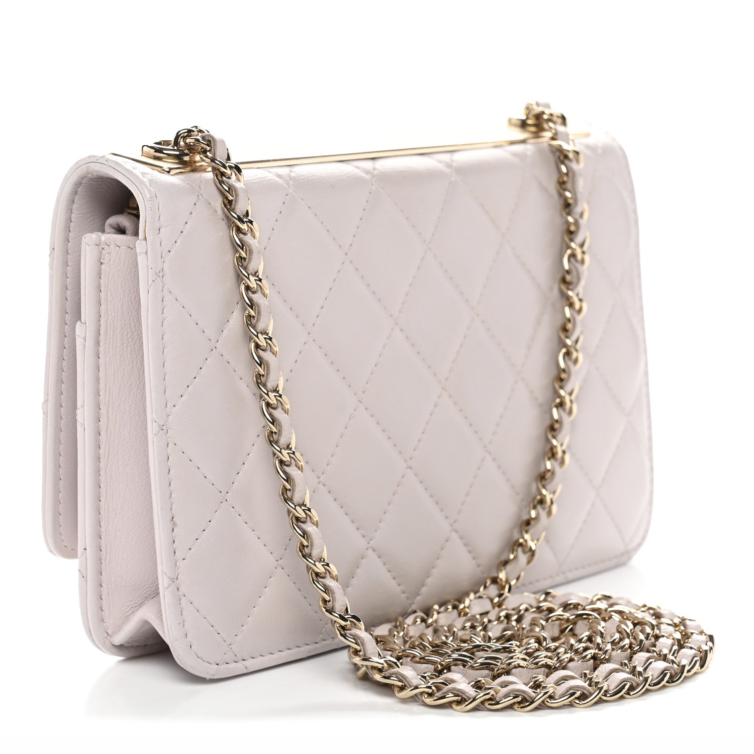 Chanel Lambskin Quilted Trendy CC Wallet On Chain WOC Lilac