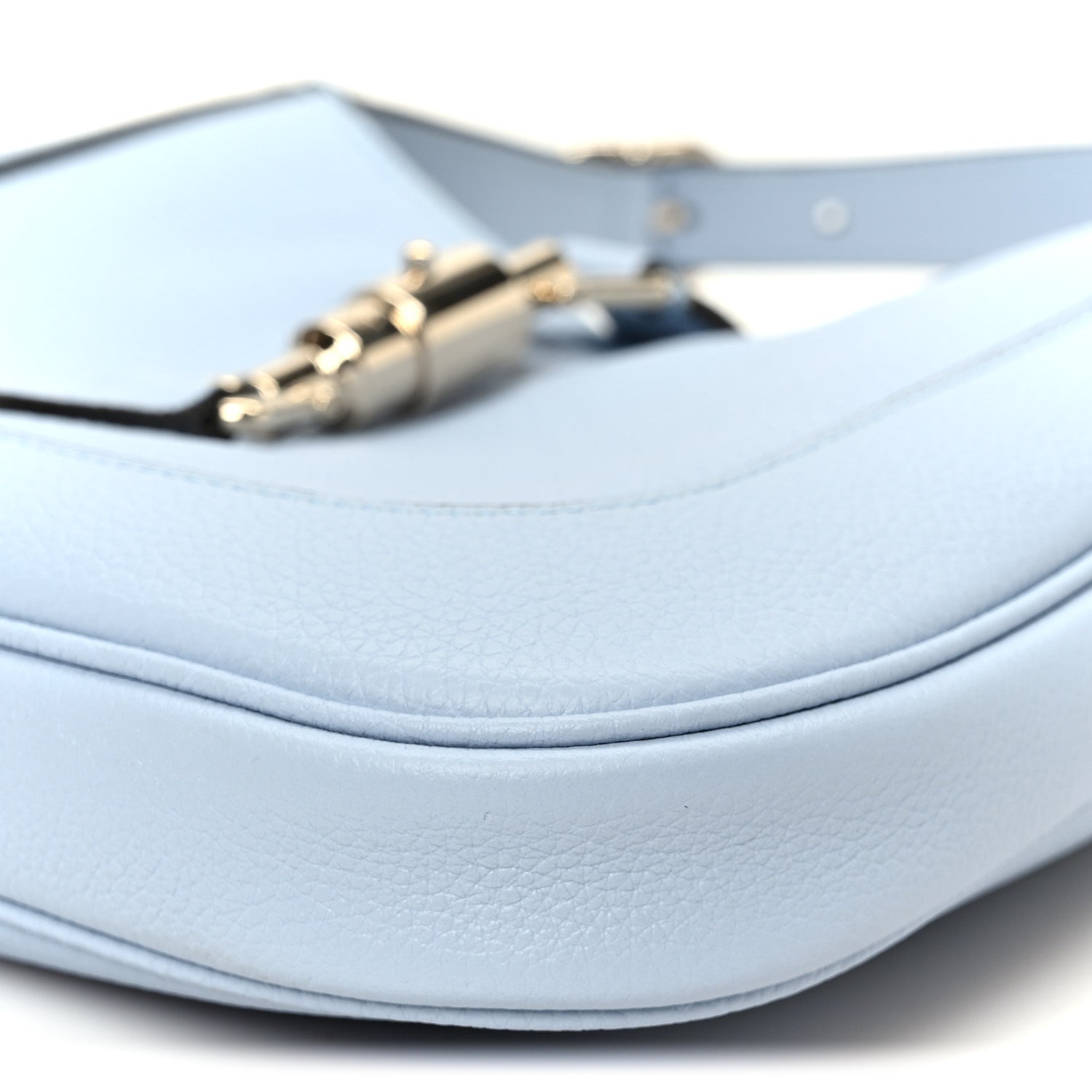 Gucci Grained Calfskin Web Medium Jackie 1961 Hobo Light Blue