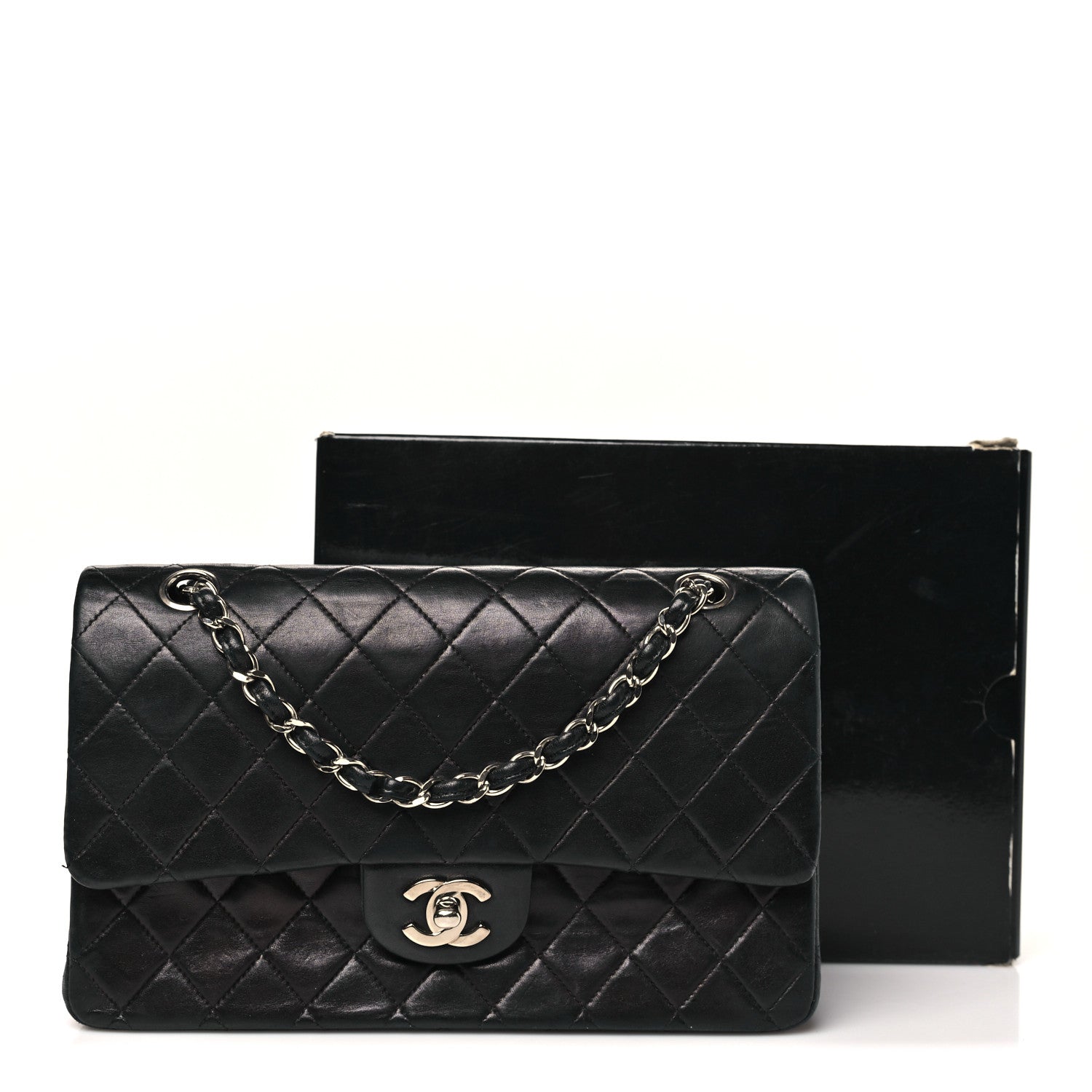 Chanel Lambskin Quilted Medium Double Flap Black