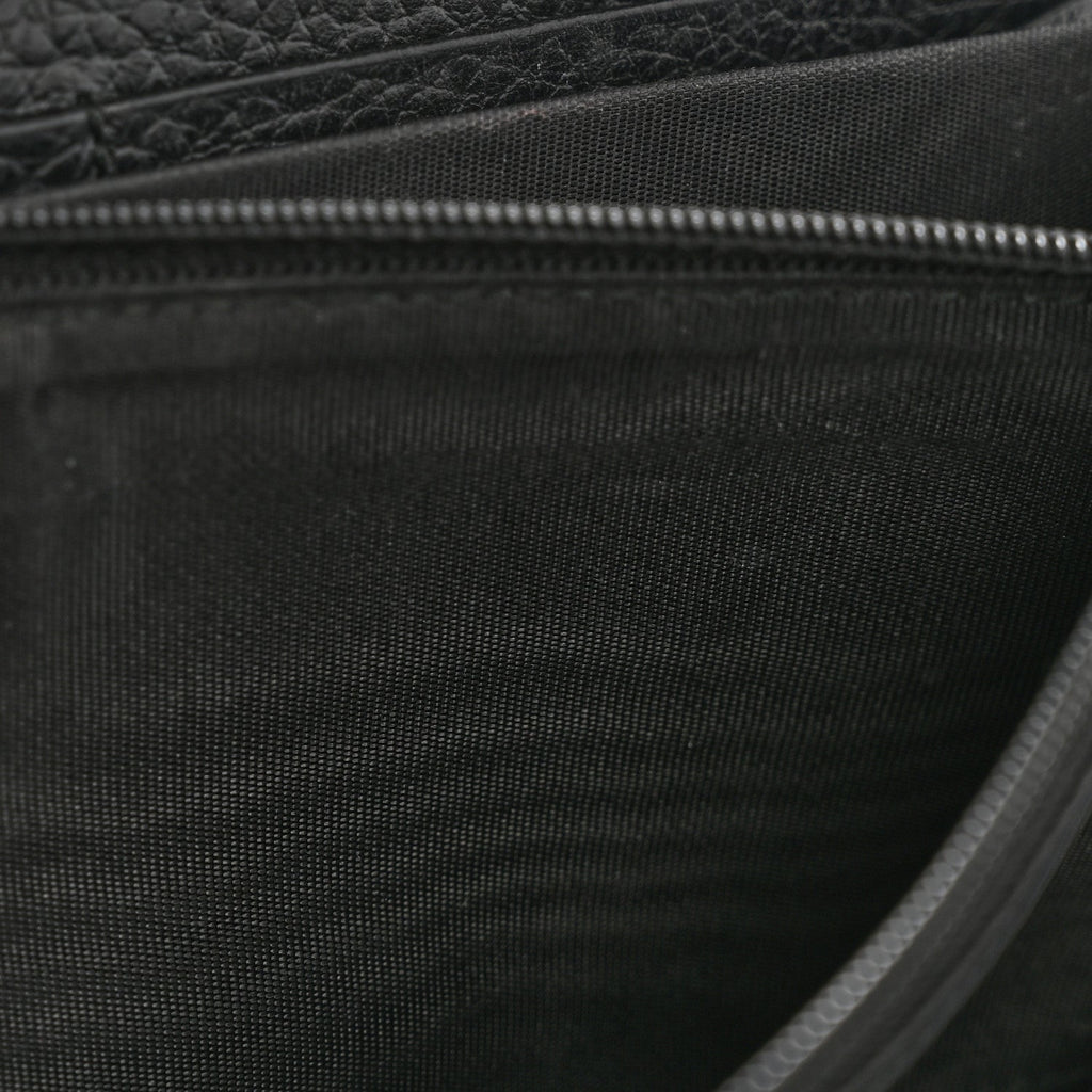Gucci Dollar Calfskin GG Marmont Zip Around Wallet Black