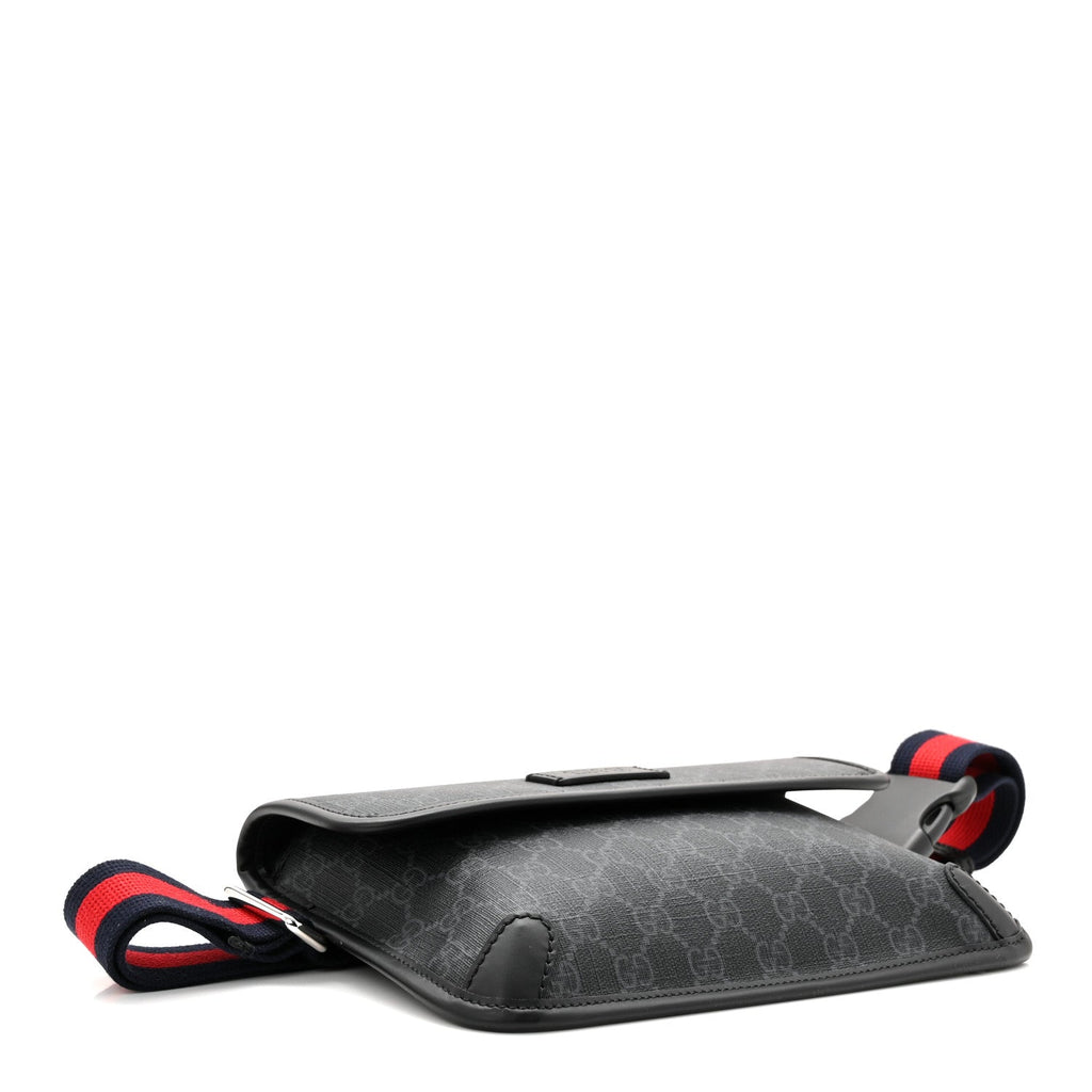 Gucci GG Supreme Monogram Web Slim Belt Bag Black Grey