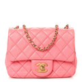 Chanel Lambskin Quilted Mini Pearl Crush Flap Pink