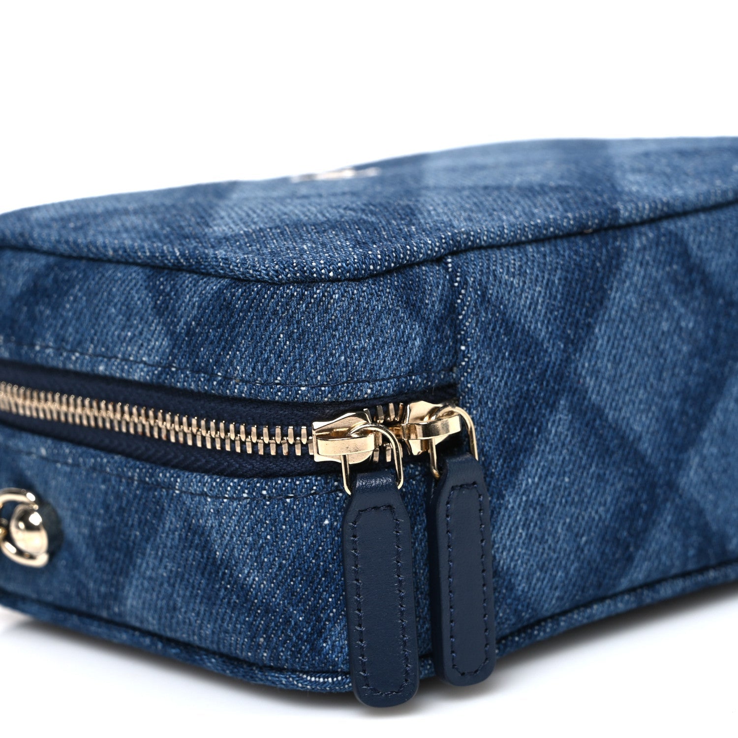 Chanel Printed Denim CC Camera Case Blue