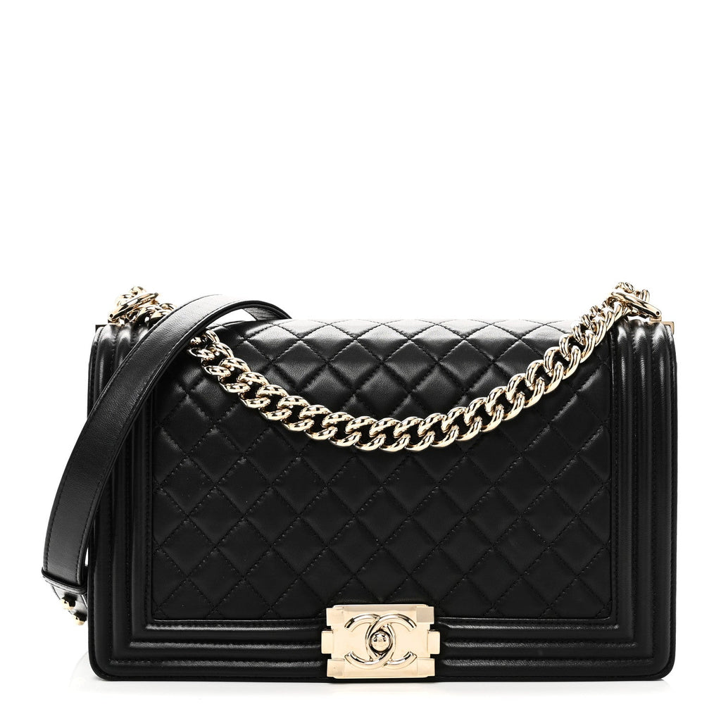 Chanel Lambskin Quilted New Medium Boy Flap Black