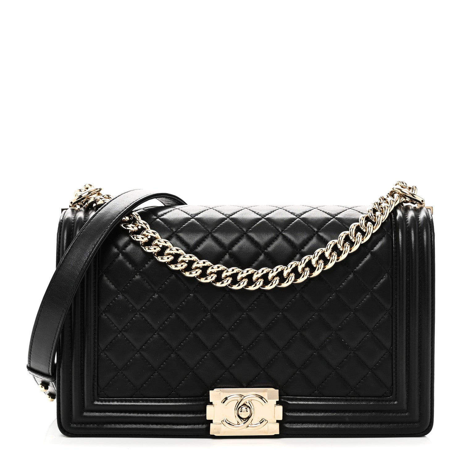 Chanel Lambskin Quilted New Medium Boy Flap Black