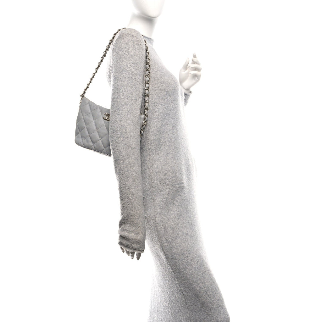 Chanel Caviar Quilted Daylight Hobo Grey