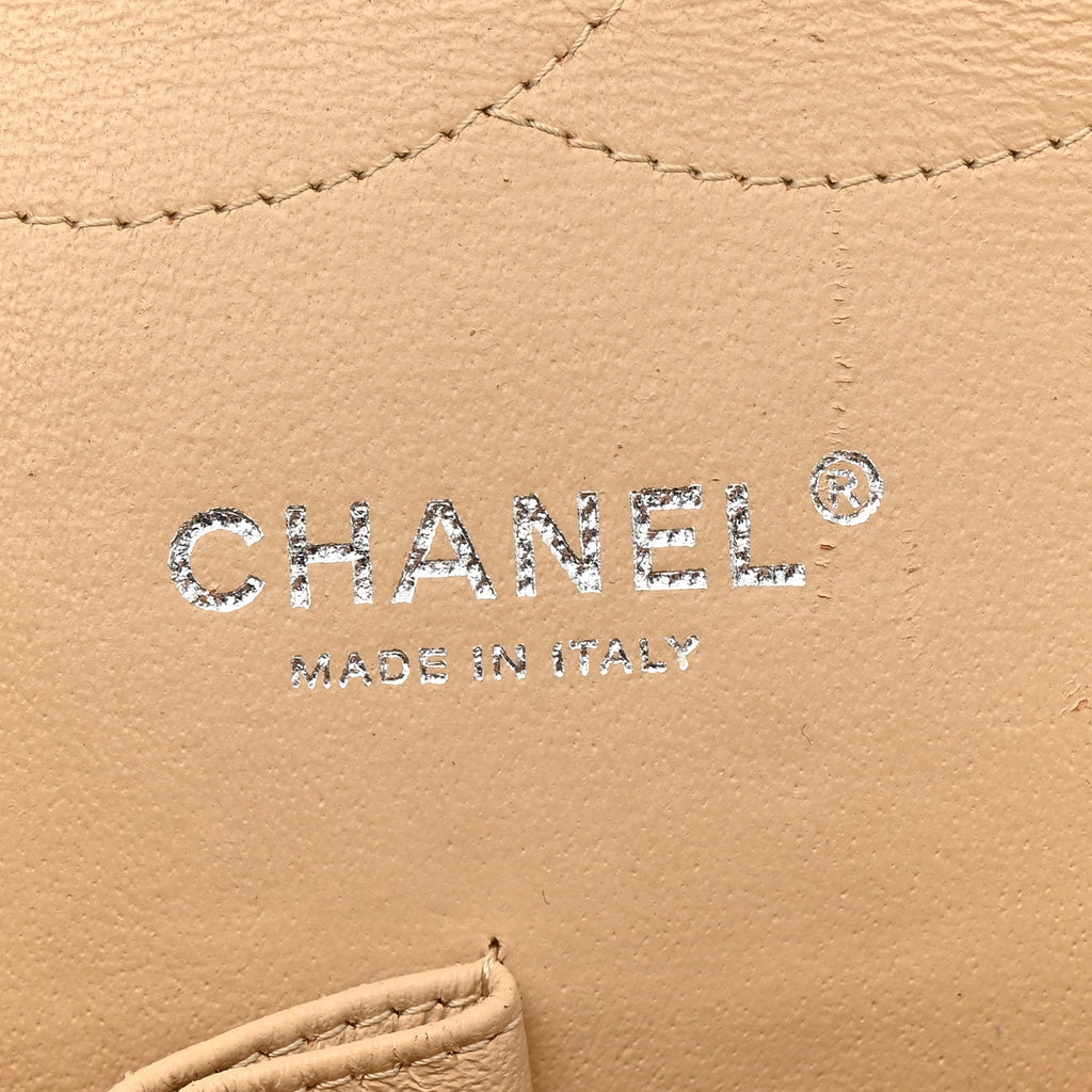 Chanel Caviar Quilted Jumbo Double Flap Light Beige