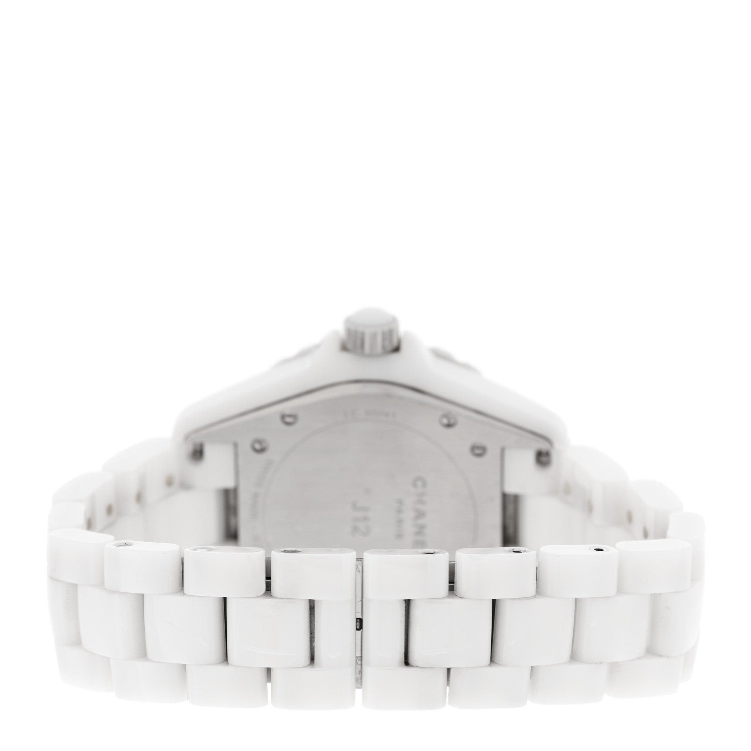 Chanel Stainless Steel Ceramic Diamond Dial 38mm J12 Automatic Watch White