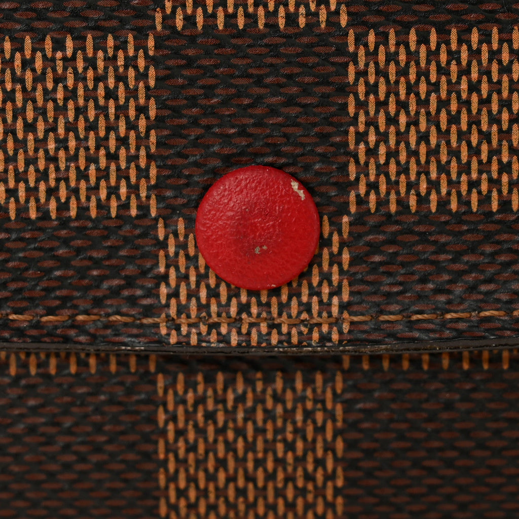 Louis Vuitton Damier Ebene Emilie Wallet Red