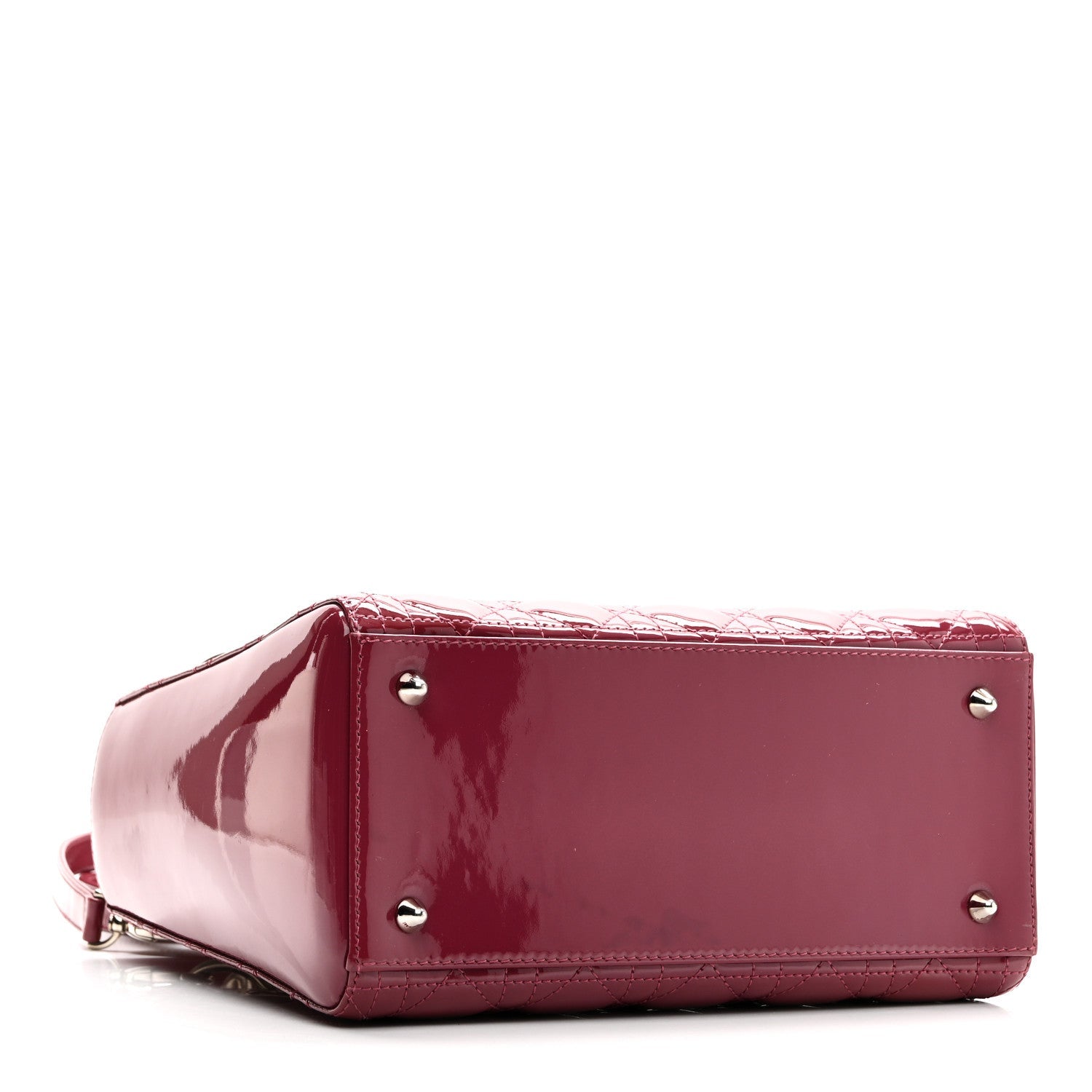 Christian Dior Patent Cannage Medium Lady Dior Dark Pink