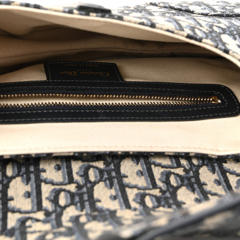 Christian Dior Oblique Saddle Bag Blue