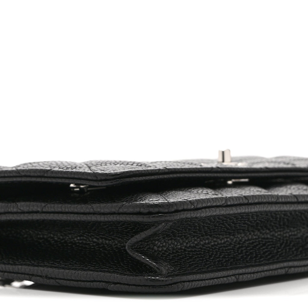 Chanel Caviar Quilted CC Turnlock Wallet On Chain WOC Black