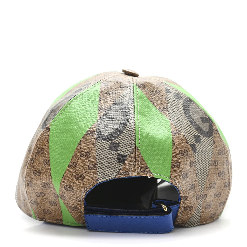 Gucci GG Supreme Monogram Mix Textured Patchwork Rhombus Baseball Hat XL Beige