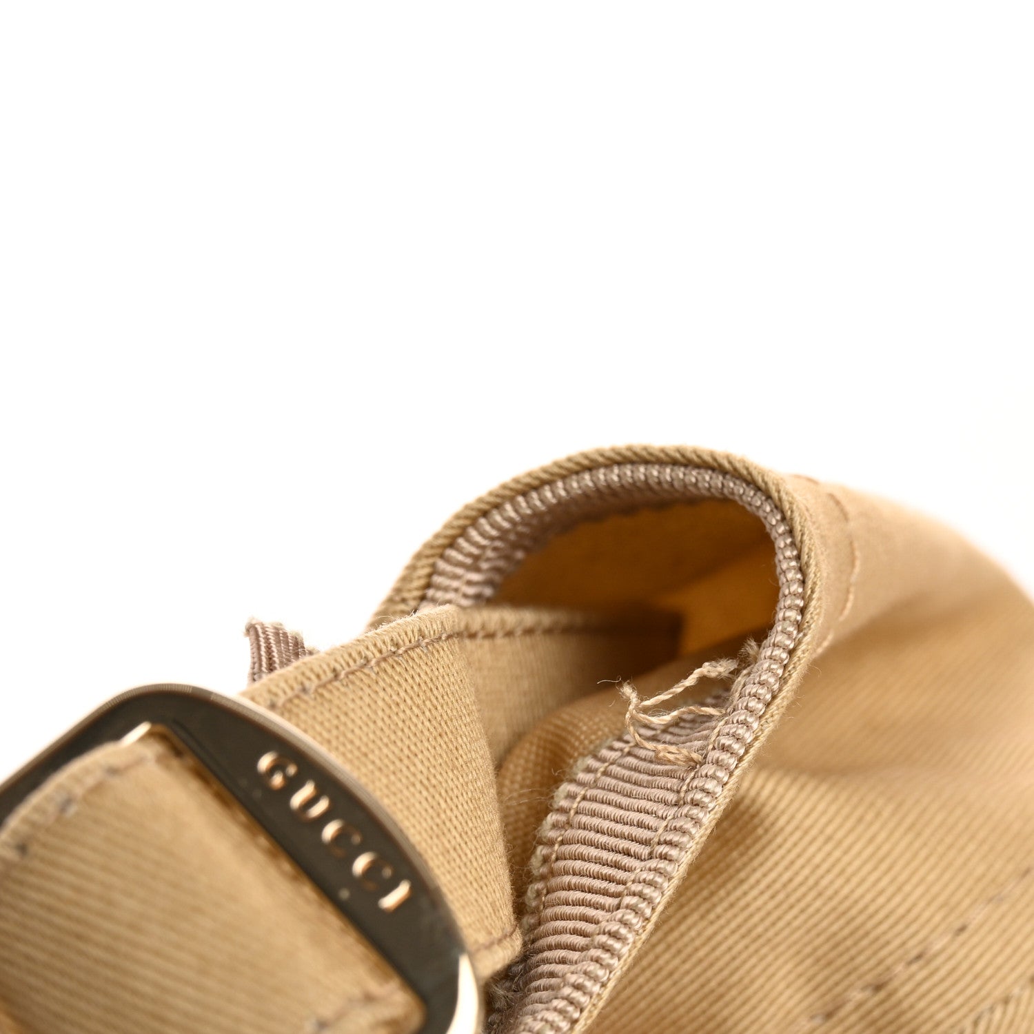 Gucci Cotton Logo Script Baseball Hat L Camel