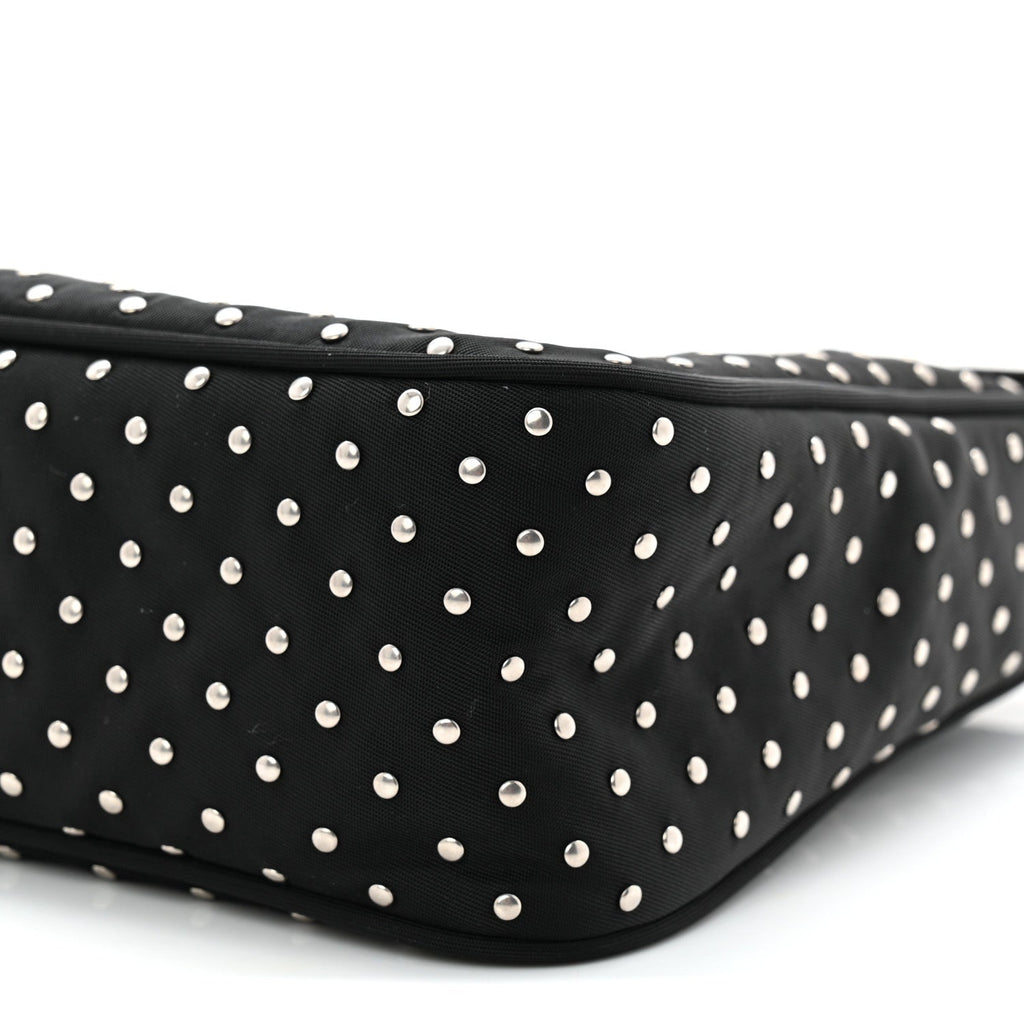 Prada Re-Nylon Vela Studs Mini Re-Edition 2000 Bag Black