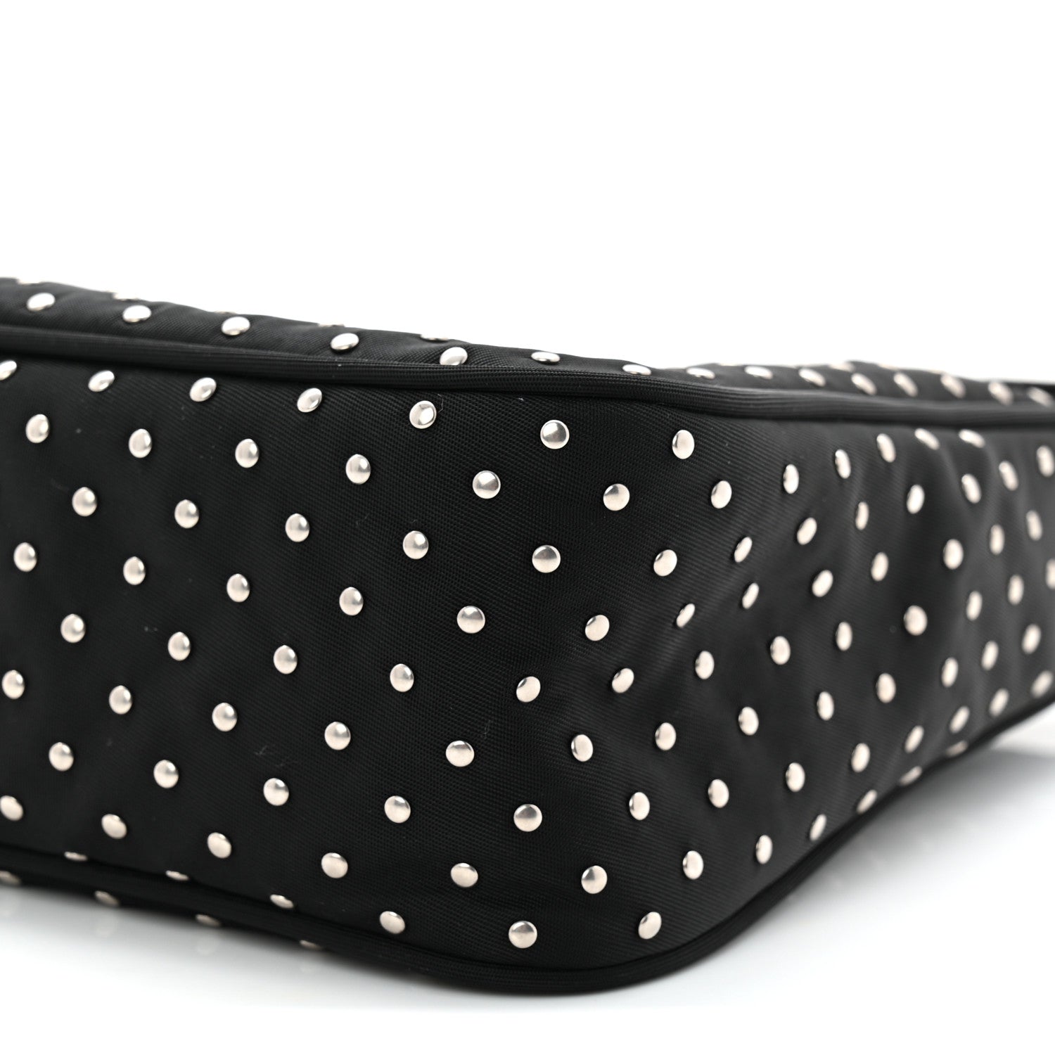 Prada Re-Nylon Vela Studs Mini Re-Edition 2000 Bag Black