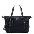 Prada Saffiano Tessuto Nylon Shopping Tote Royal Blue