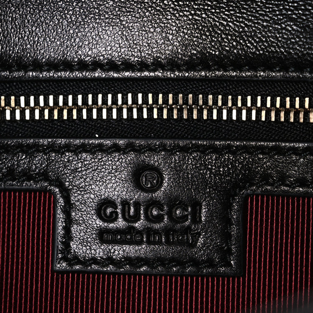 Gucci Lambskin Matelasse Medium GG Marmont Shoulder Bag Black