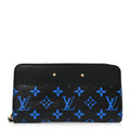 Louis Vuitton Calfskin Colored Monogram Zippy Wallet Blue Black