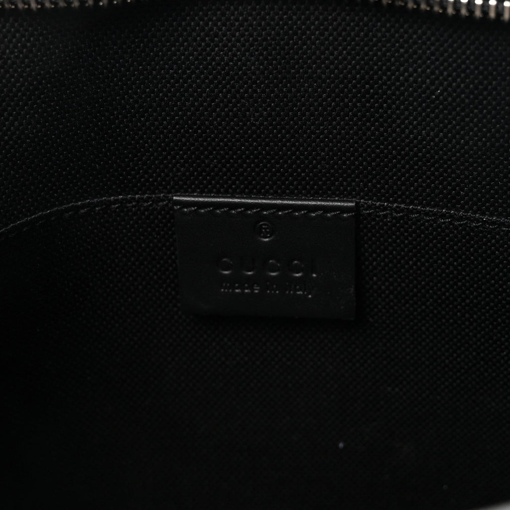 Gucci GG Supreme Monogram Selleria Calfskin Web New Web Cosmetic Case Black