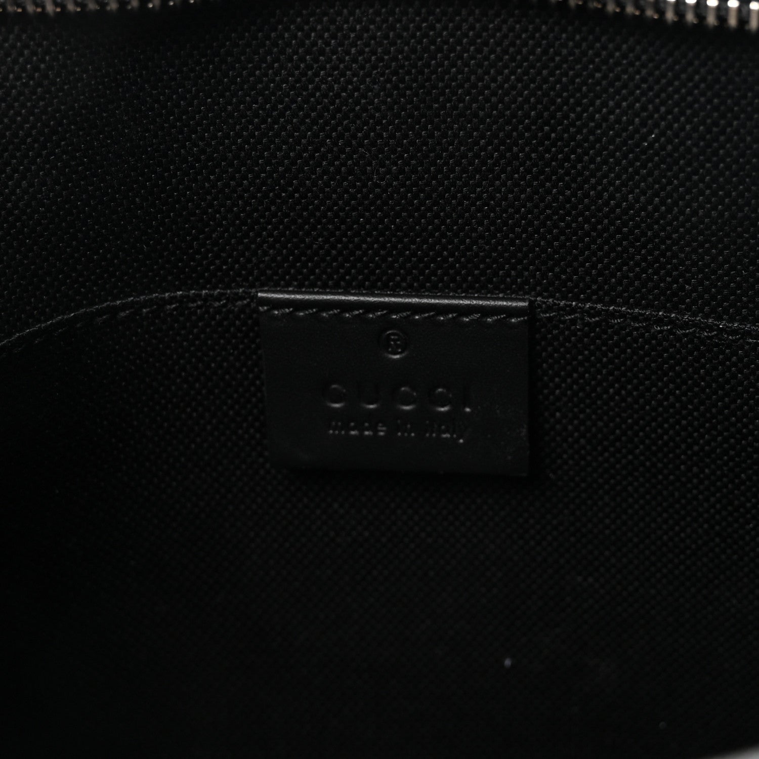 Gucci GG Supreme Monogram Selleria Calfskin Web New Web Cosmetic Case Black