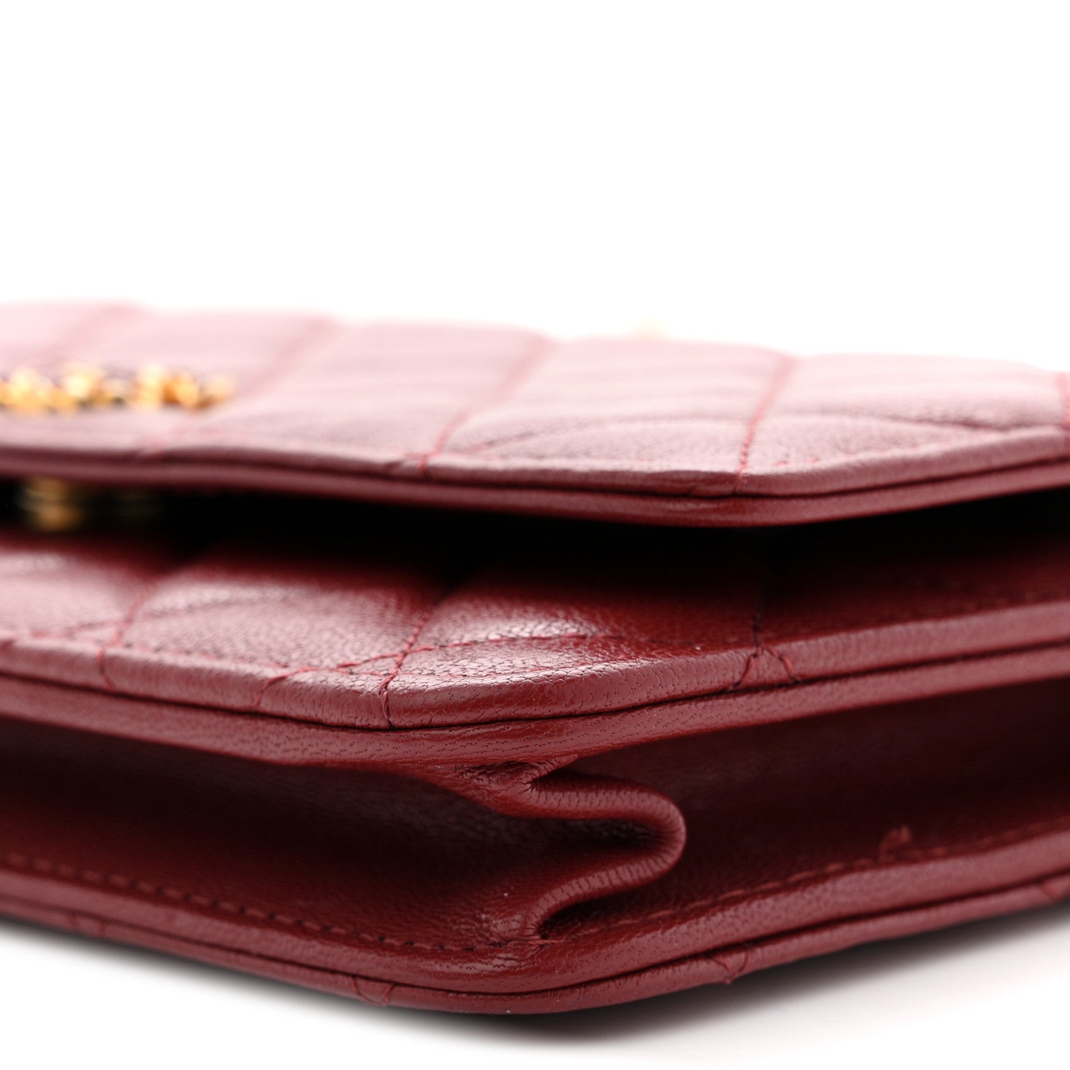 Chanel Lambskin Quilted Infinity Wallet On Chain WOC Burgundy