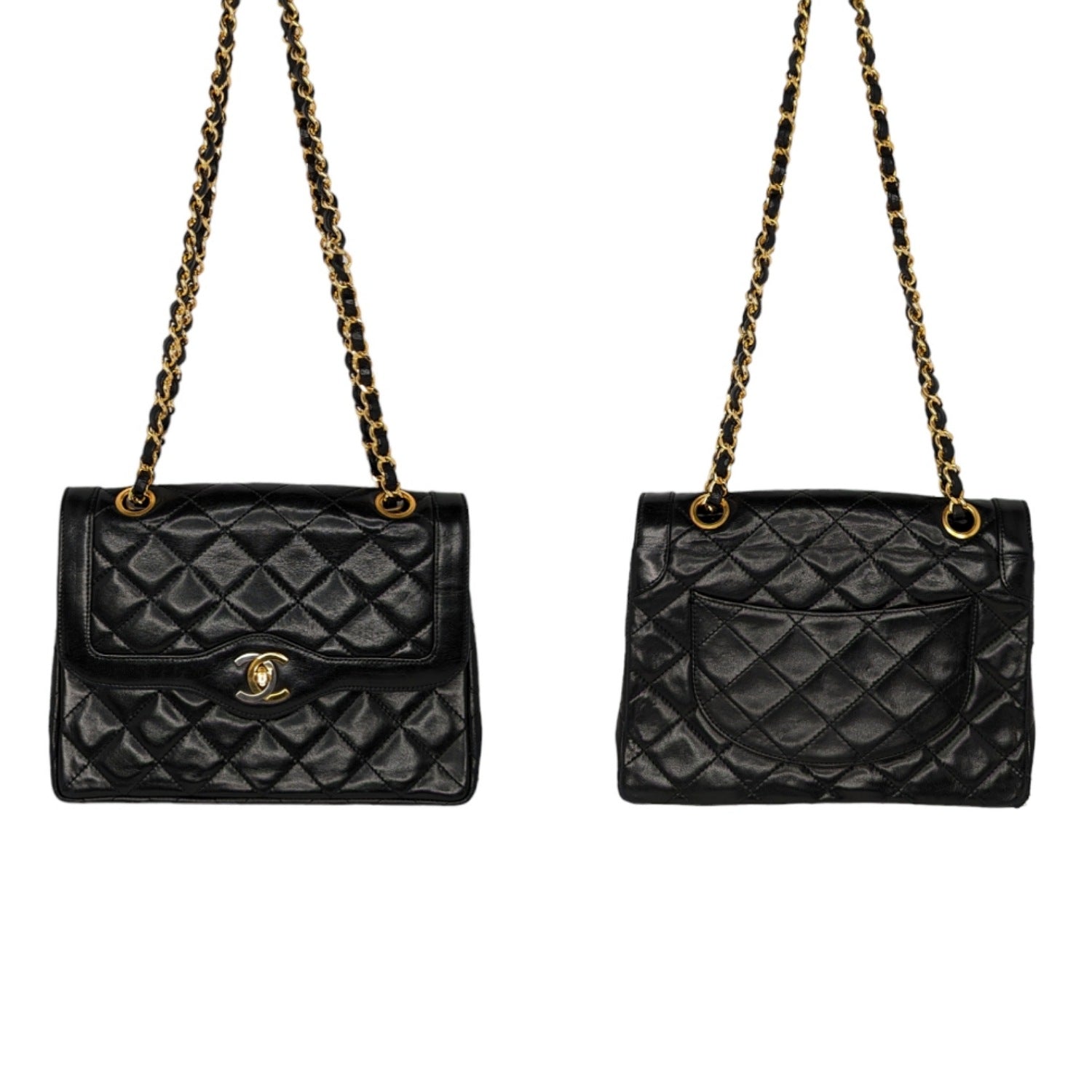 Chanel bag Vintage Black Coco Paris Double Flap Bag