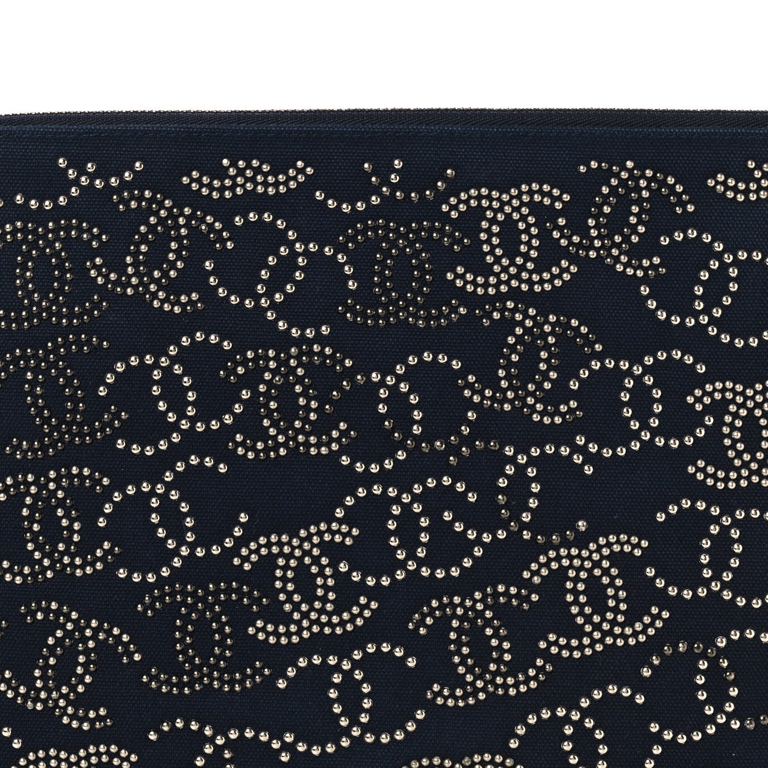 Canvas Studded CC Medium Cosmetic Pouch Navy