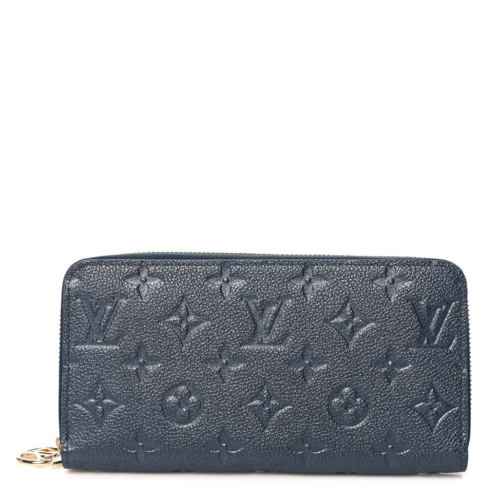 Louis Vuitton Metallic Empreinte Monogram Zippy Wallet Navy Blue