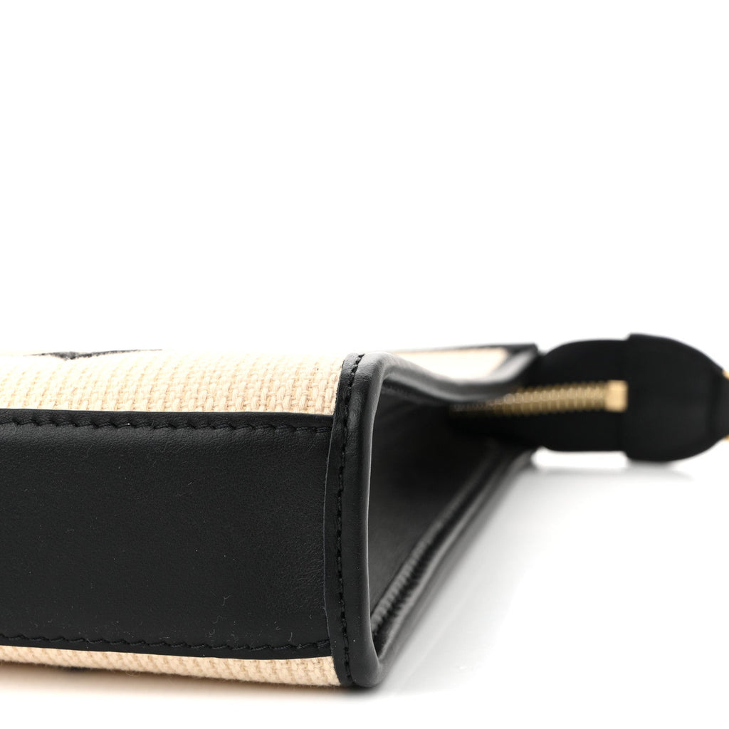 Louis Vuitton Raffia Calfskin Monogram Toiletry Pouch 26 On Chain Beige Black
