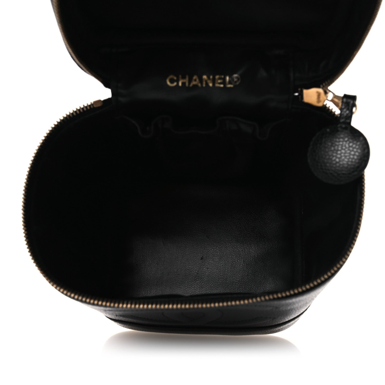 Chanel Caviar Vanity Cosmetic Case Black