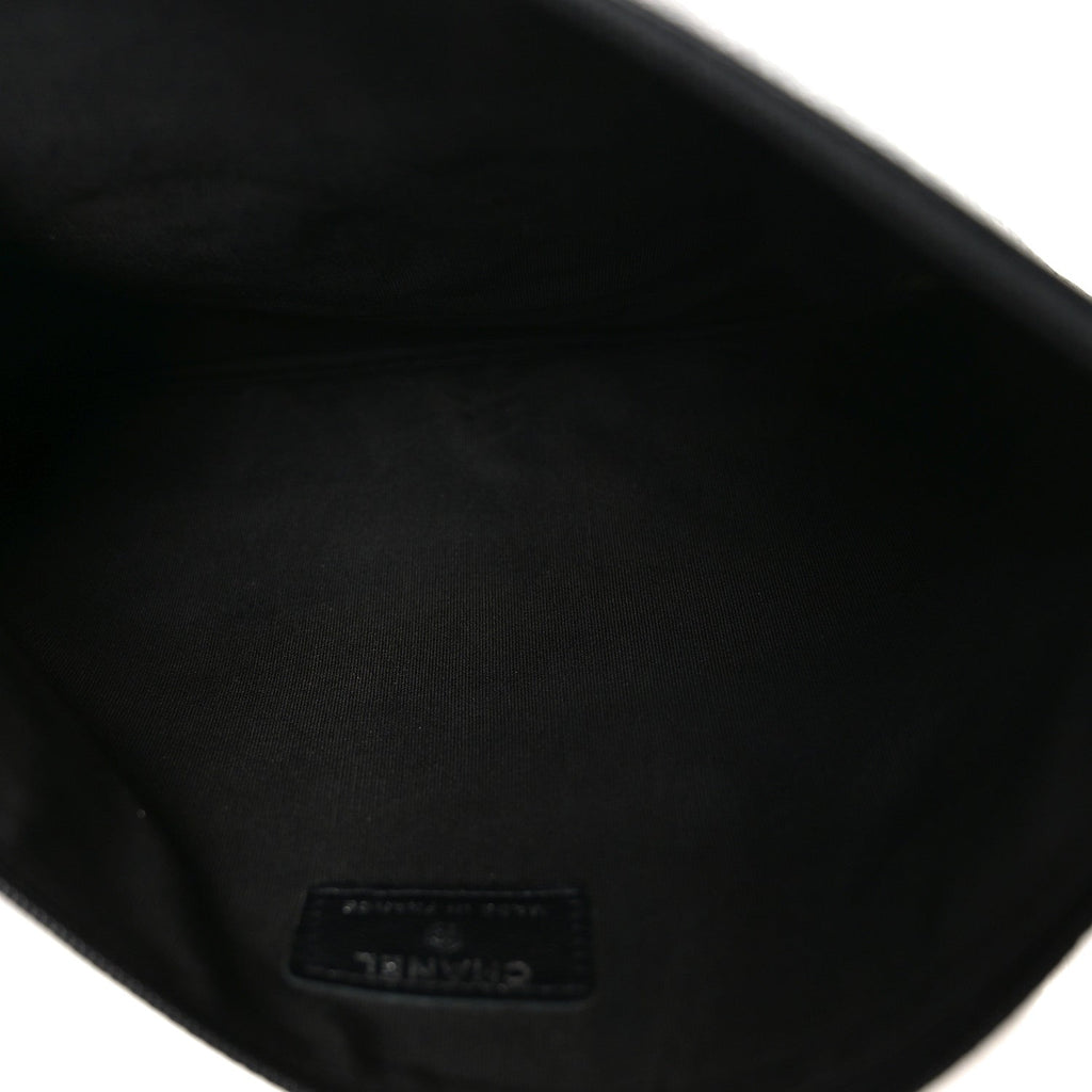 Chanel Caviar Timeless CC Cosmetic Pouch Clutch Black