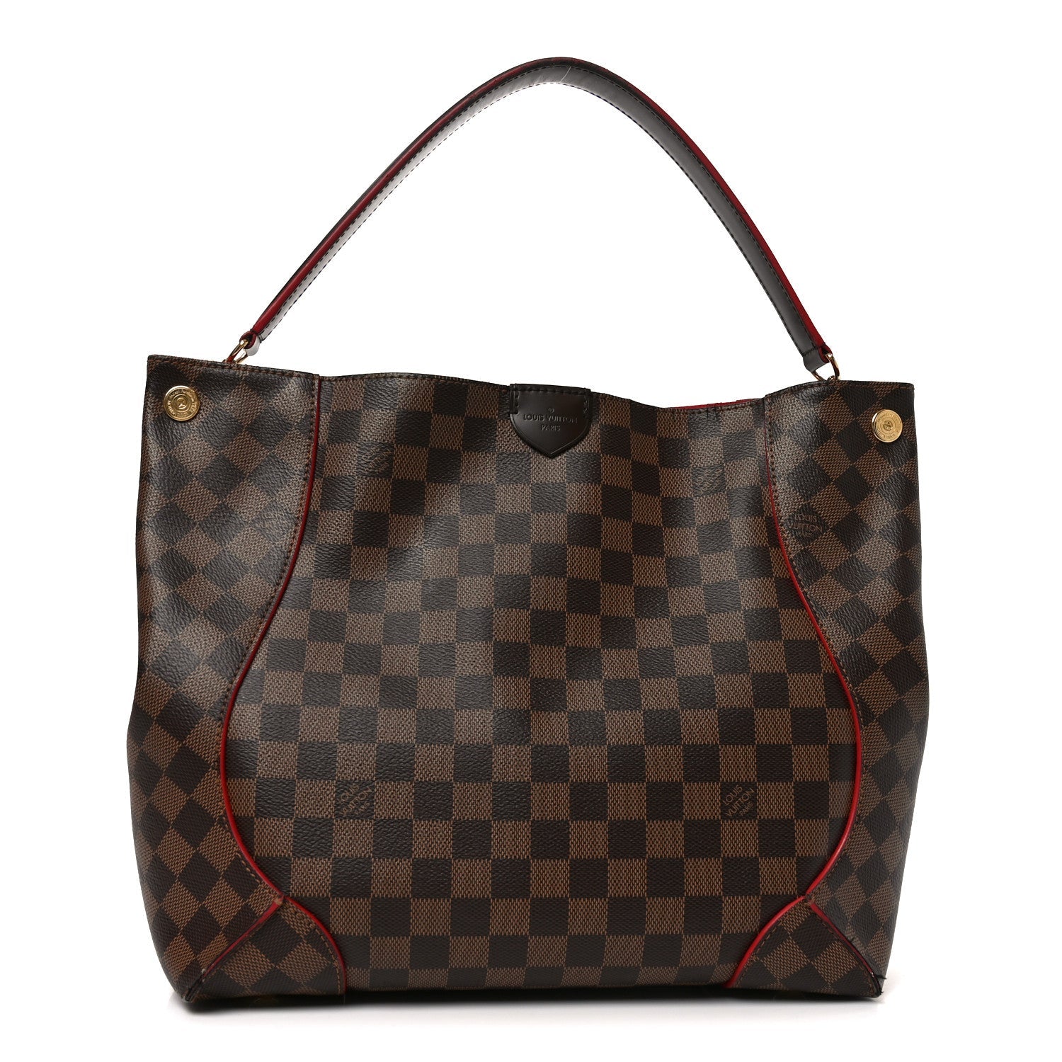 Louis Vuitton Damier Ebene Caissa Hobo Cherry