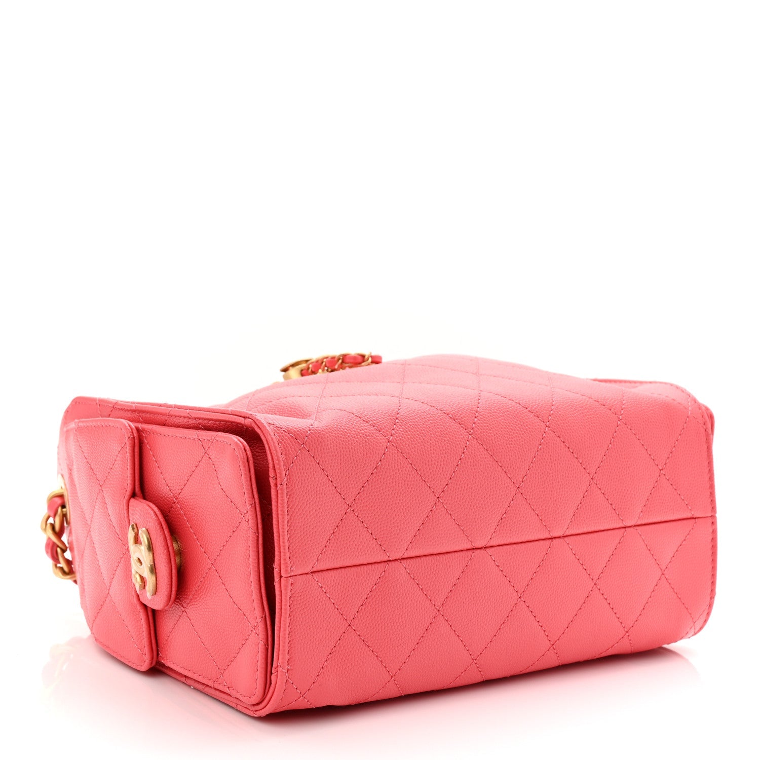 Chanel Caviar Quilted Mini Chanel 25 Handbag Coral