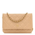 Chanel Caviar Quilted Wallet On Chain WOC Beige