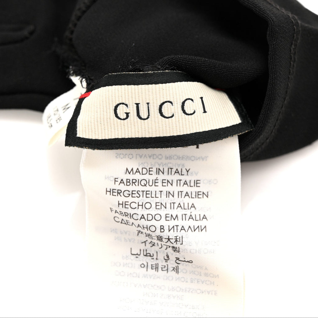 Gucci Viscose Interlocking G Cady Gloves 7.5 Black