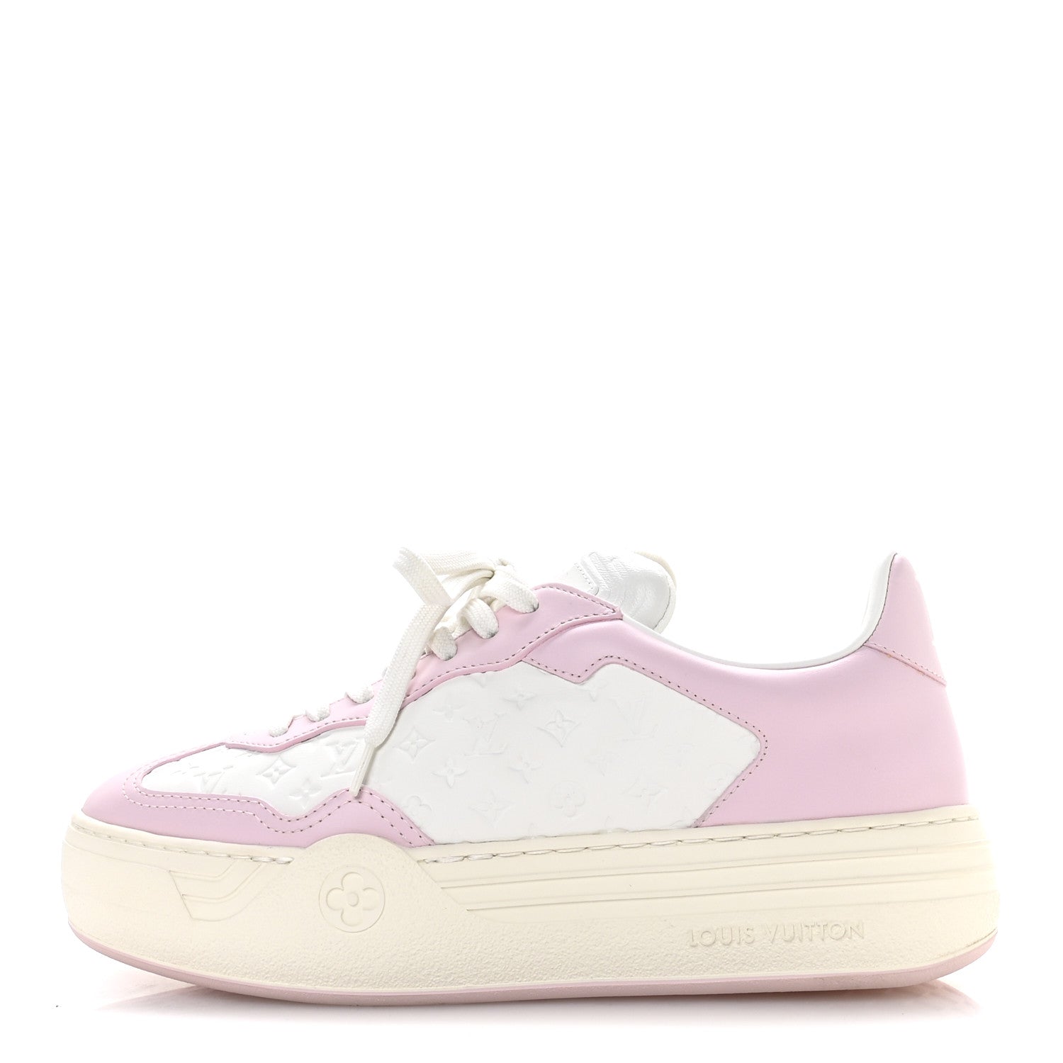 Louis Vuitton Calfskin Monogram LV Groovy Platform Sneakers 38 Pink