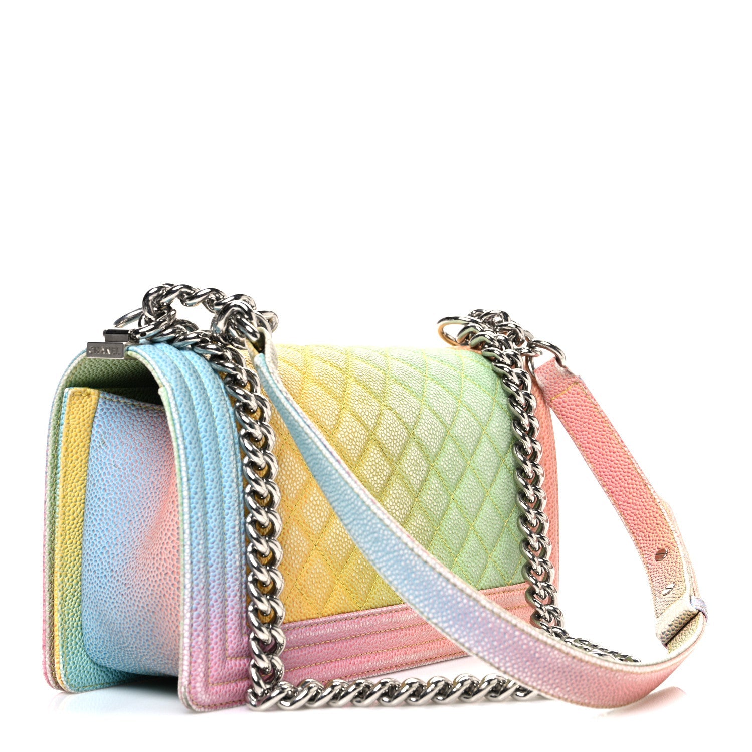 Chanel Caviar Quilted Medium Cuba Rainbow Boy Flap Multicolor