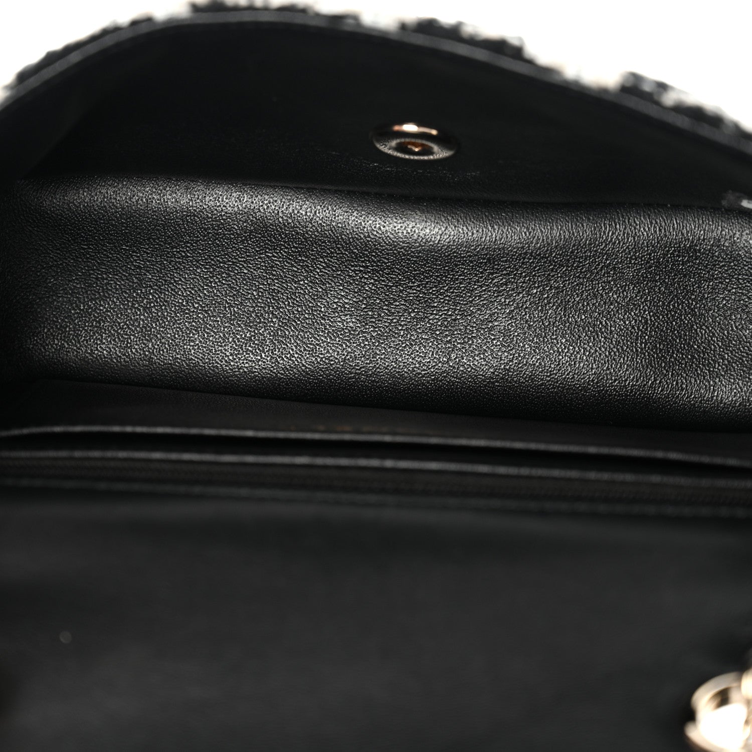 Chanel Tweed Quilted Mini Rectangular Flap Black Ecru White