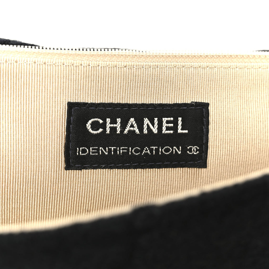 Chanel Wool Jumbo Chocolate Bar Mademoiselle Flap Black