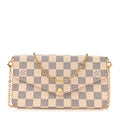 Louis Vuitton Damier Azur Pochette Felicie Chain Wallet Rose Ballerine