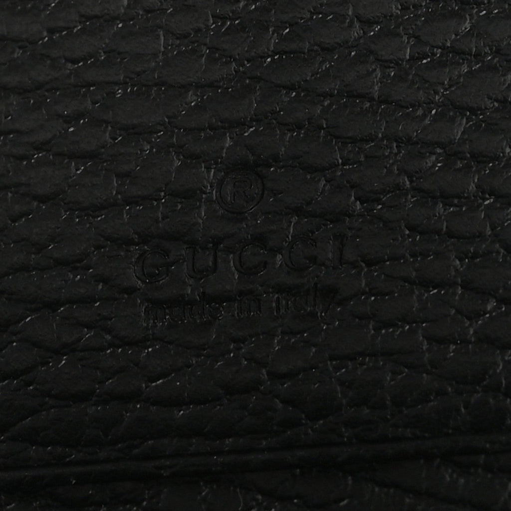 Gucci Pebbled Calfskin GG Marmont Card Case Black